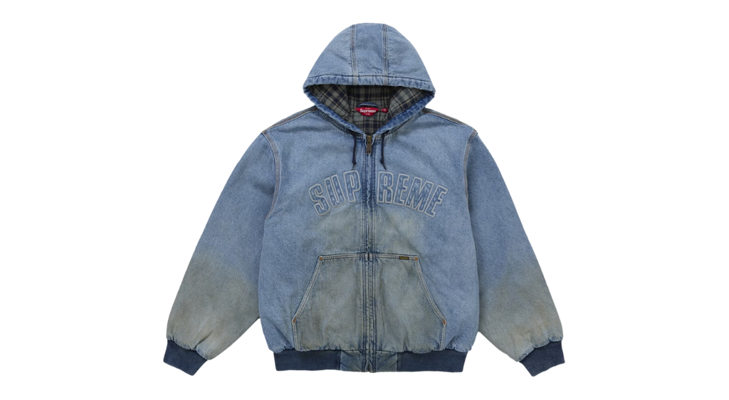 Supreme Reflective Arc Hooded Work Jacket Denim (P)