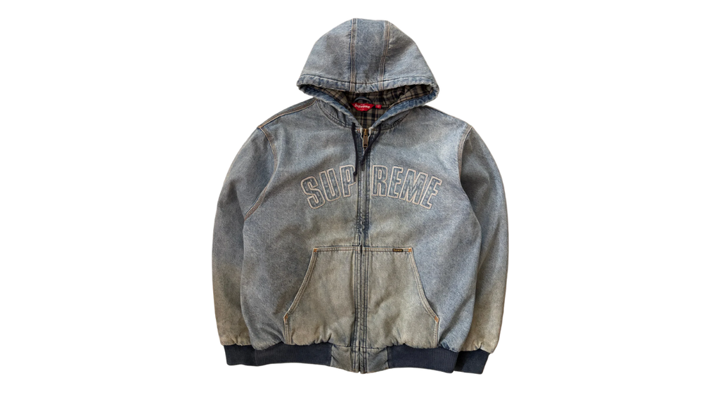 Supreme Reflective Arc Hooded Work Jacket Denim (P)