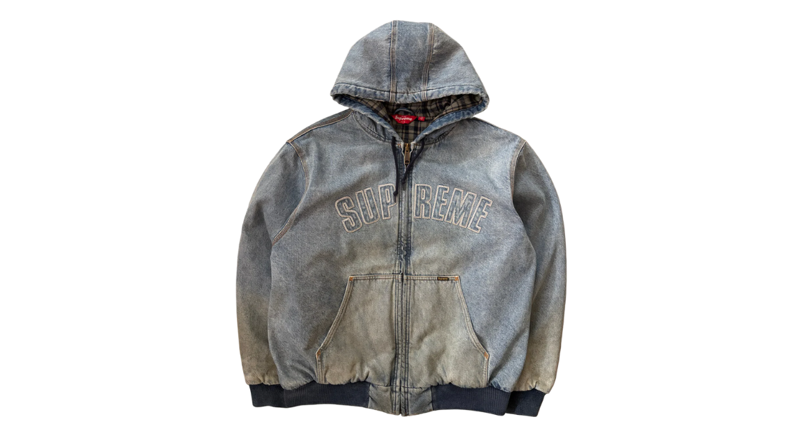 Supreme Reflective Arc Hooded Work Jacket Denim (P)
