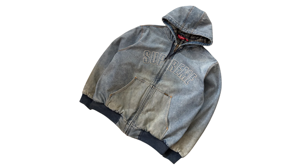 Supreme Reflective Arc Hooded Work Jacket Denim (P)
