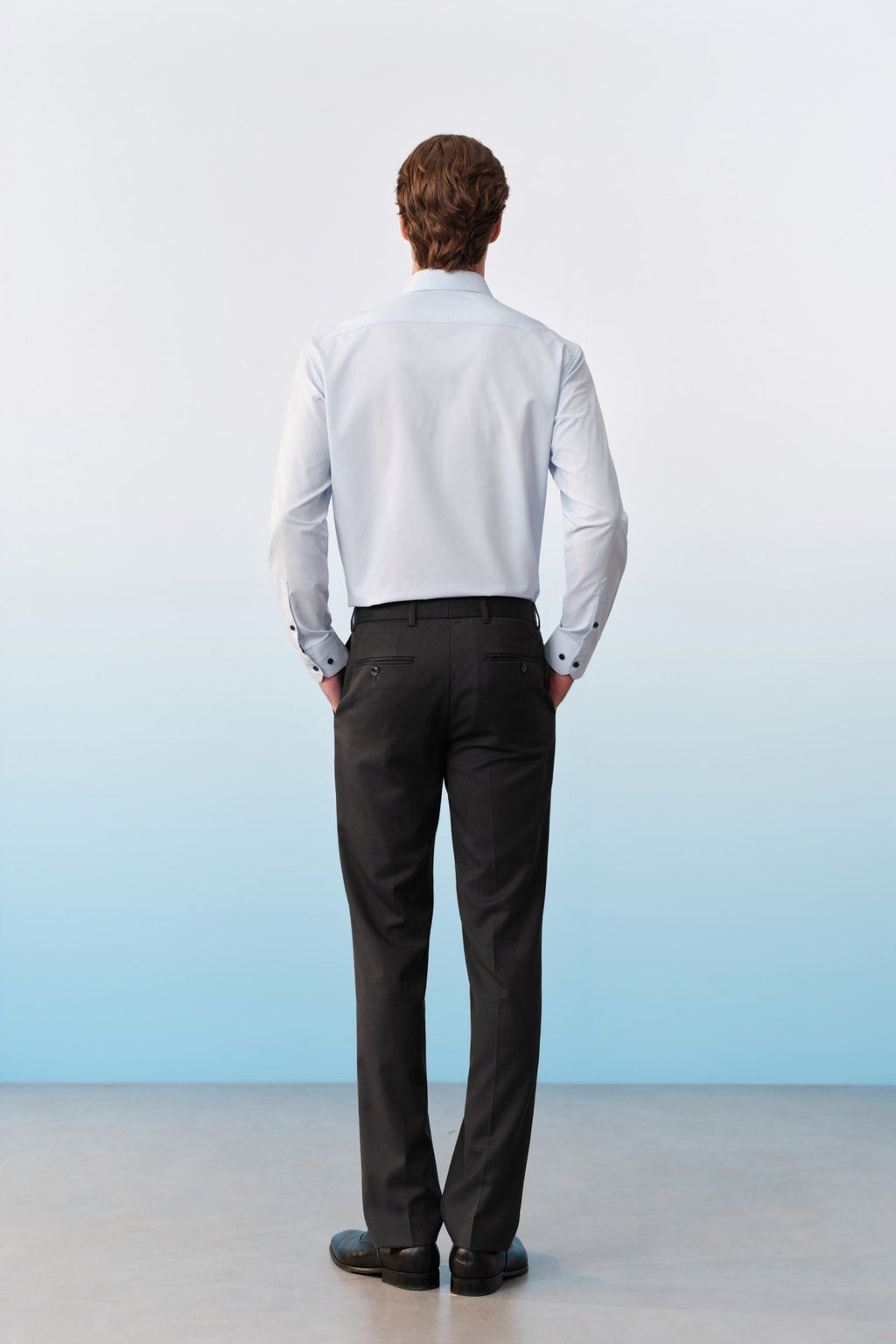 Non-Iron Dry Stretch Texture Stripe Smart Fit Long Sleeve Shirt