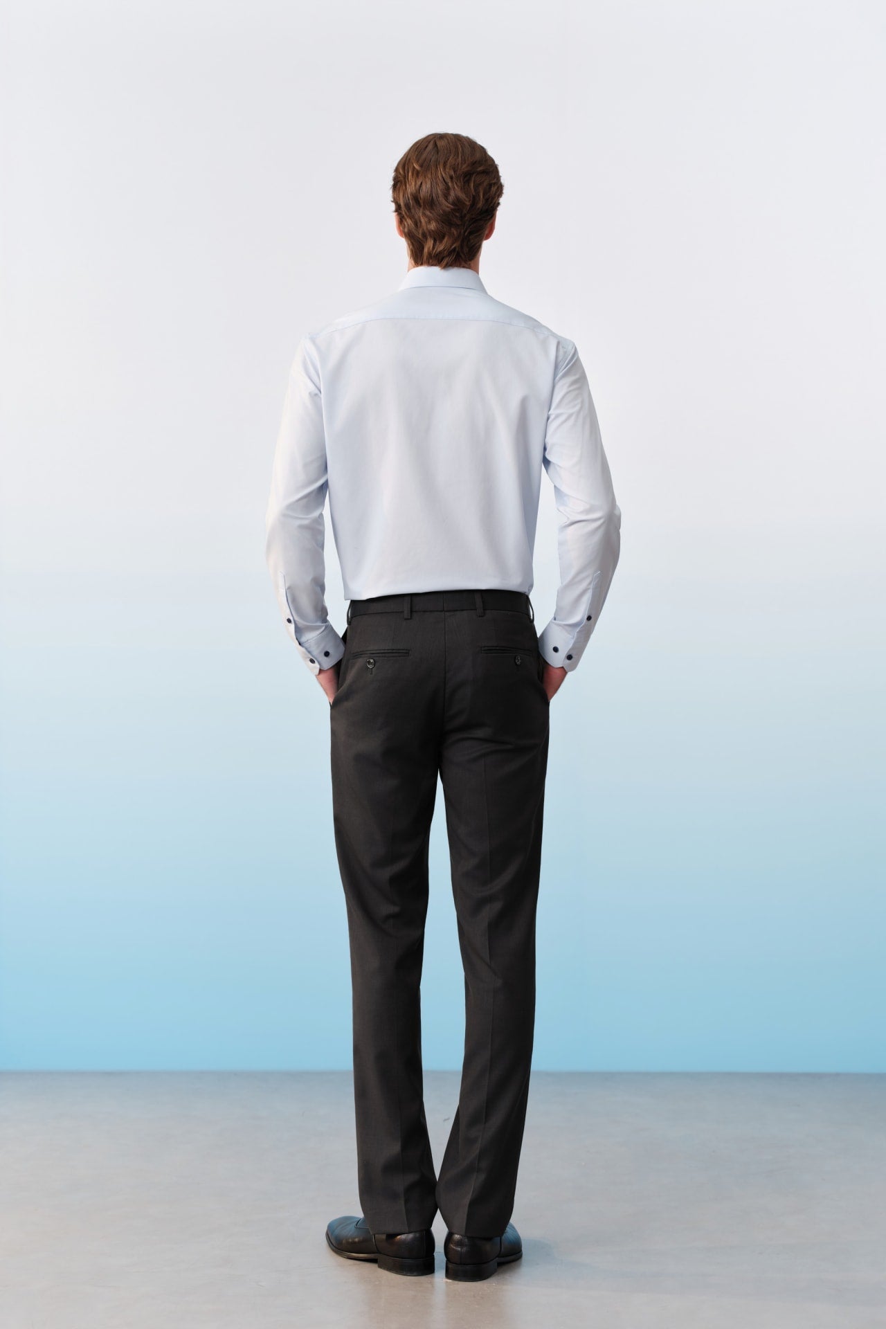 Non-Iron Dry Stretch Texture Stripe Smart Fit Long Sleeve Shirt