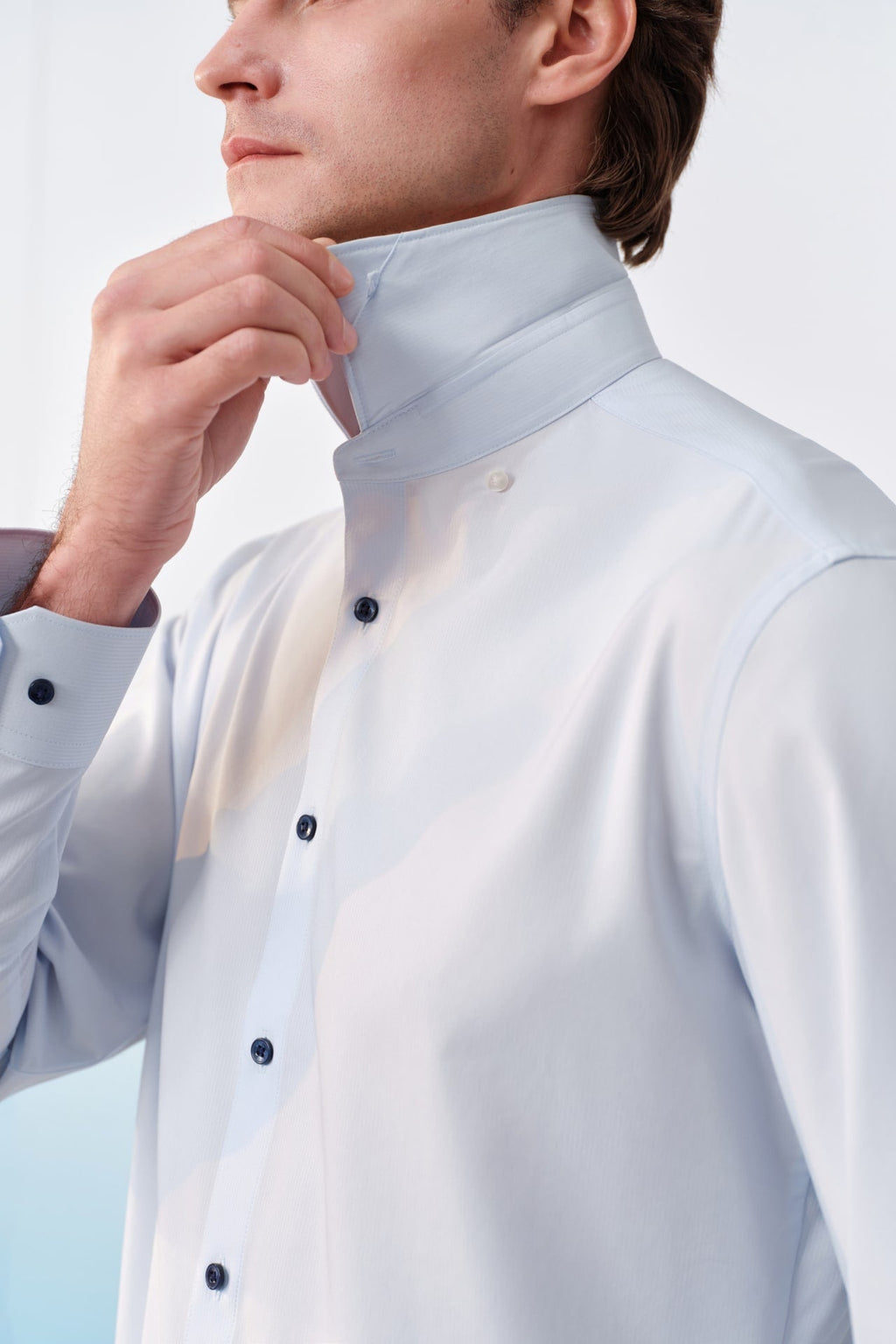 Non-Iron Dry Stretch Texture Stripe Smart Fit Long Sleeve Shirt