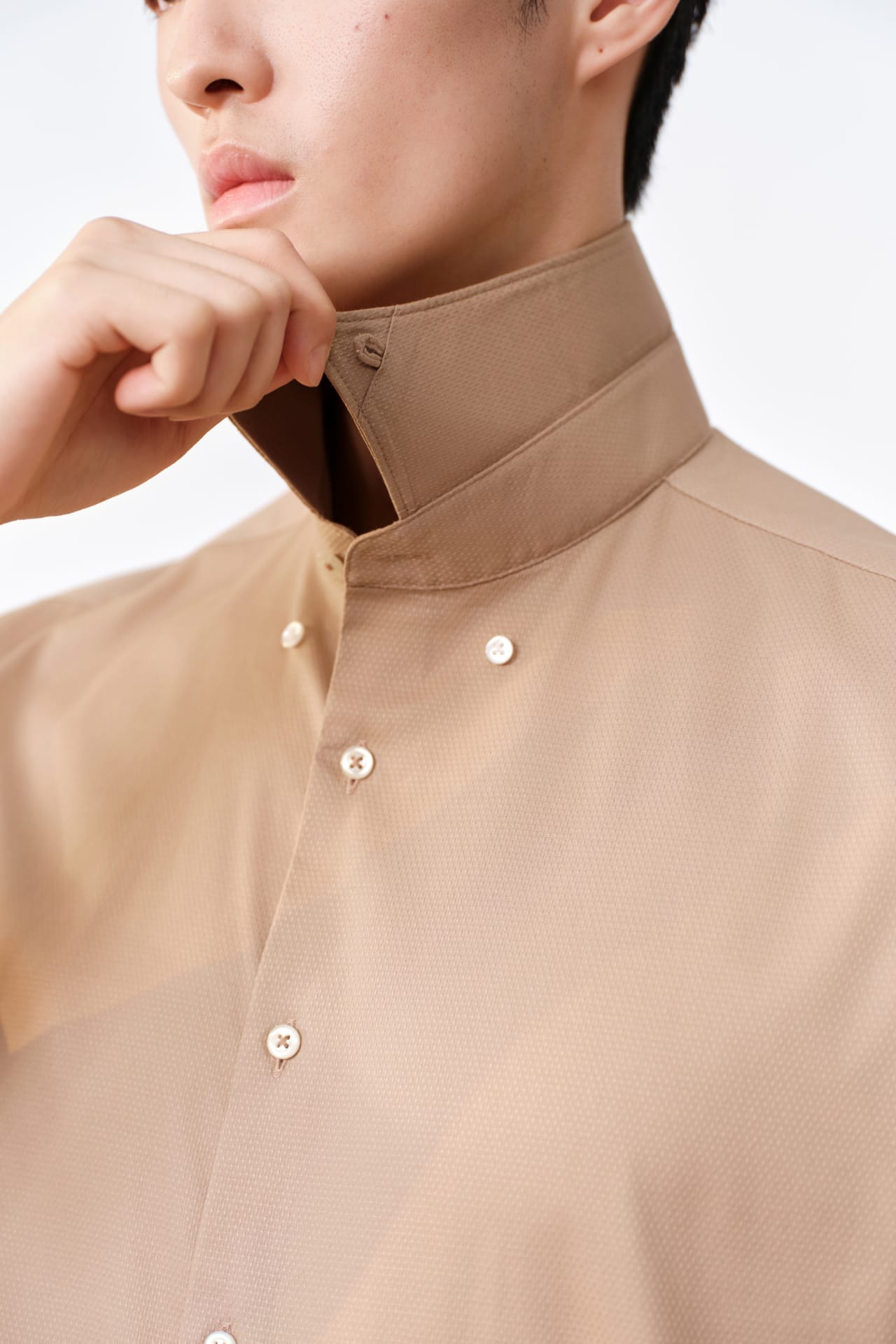 Non-Iron Easy Care Stretch Dot Textured Smart Fit Short Sleeve Shirt