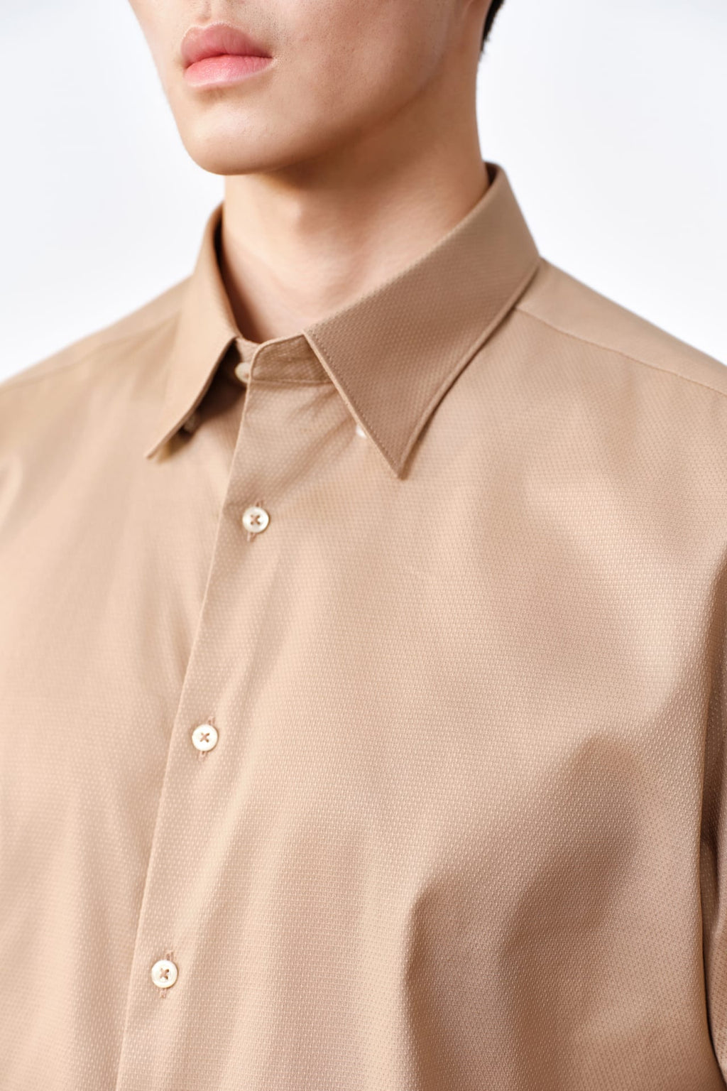 Non-Iron Easy Care Stretch Dot Textured Smart Fit Short Sleeve Shirt