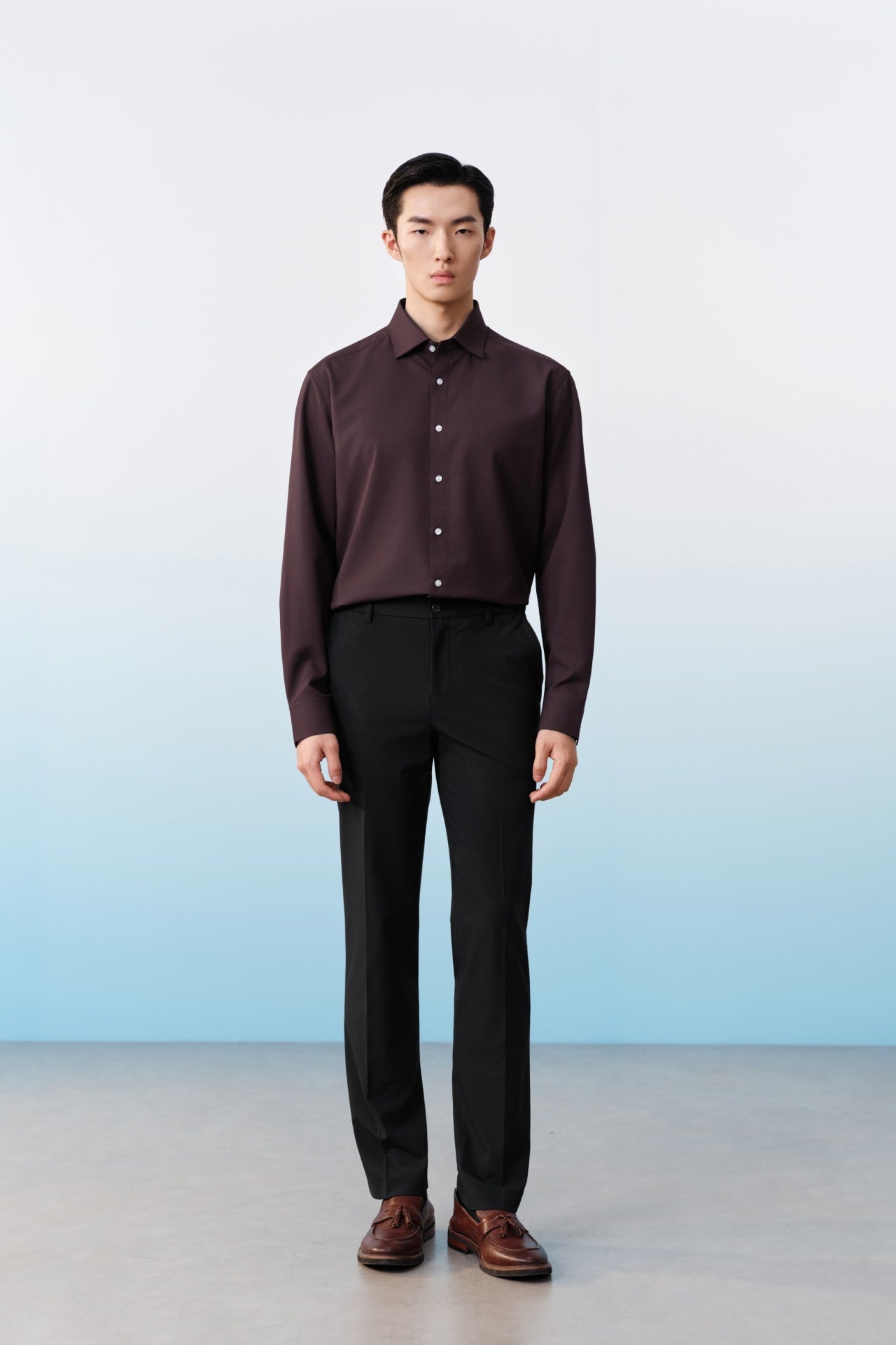 Non-Iron Dry Texture Twill Smart Fit Long Sleeve Shirt
