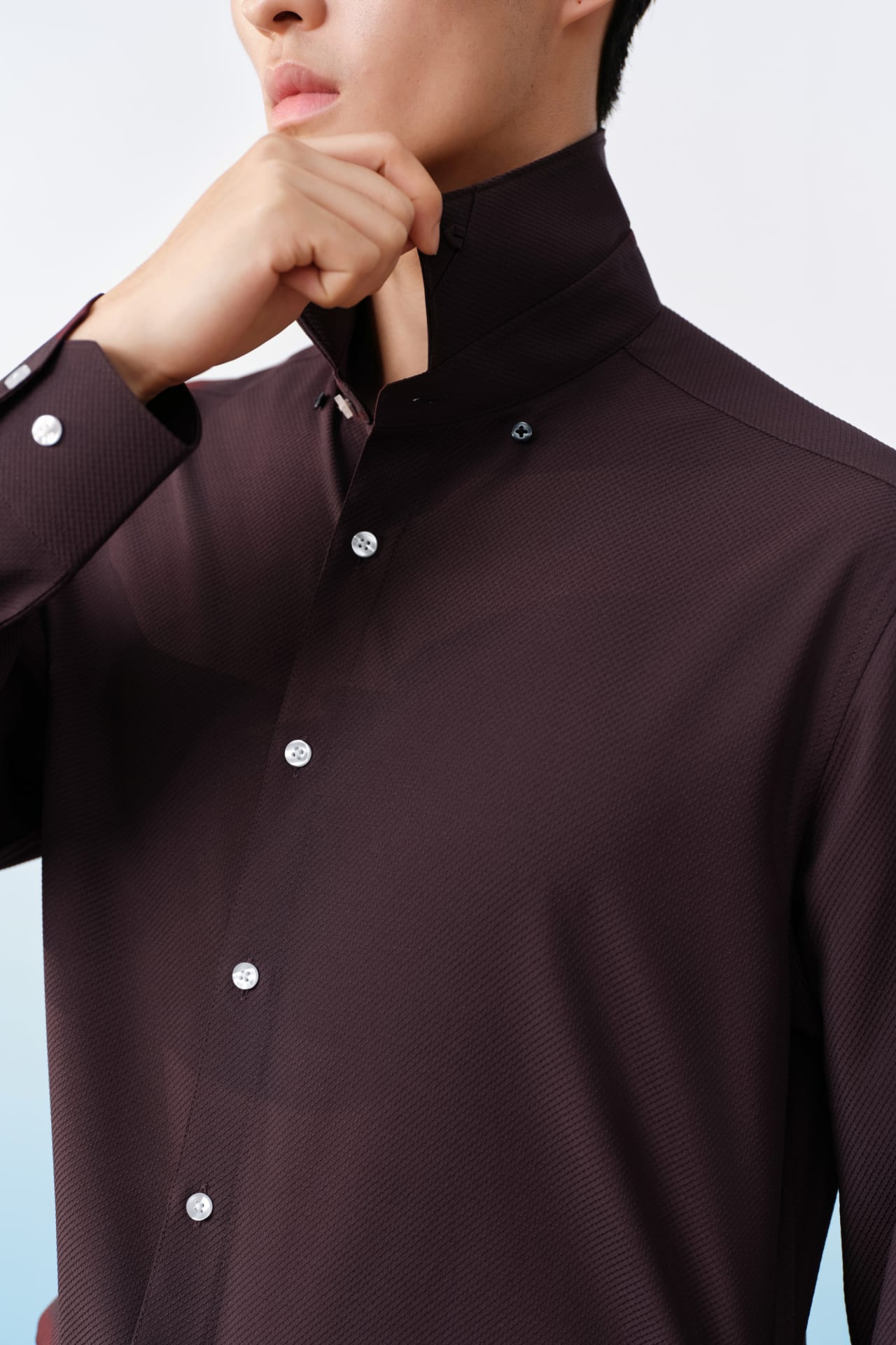 Non-Iron Dry Texture Twill Smart Fit Long Sleeve Shirt