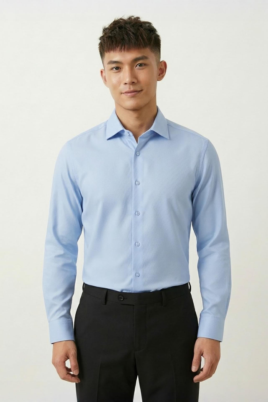 Non-Iron Dry Texture Twill Smart Fit Long Sleeve Shirt