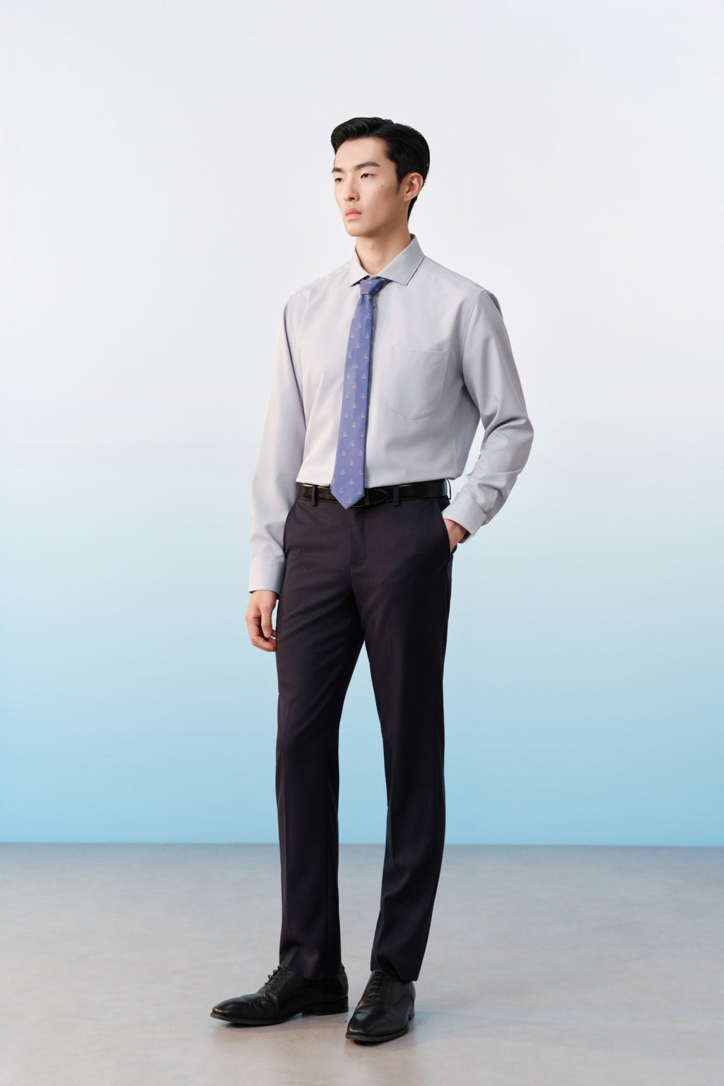 Non-Iron Dry Poplin Smart Fit Long Sleeve Shirt