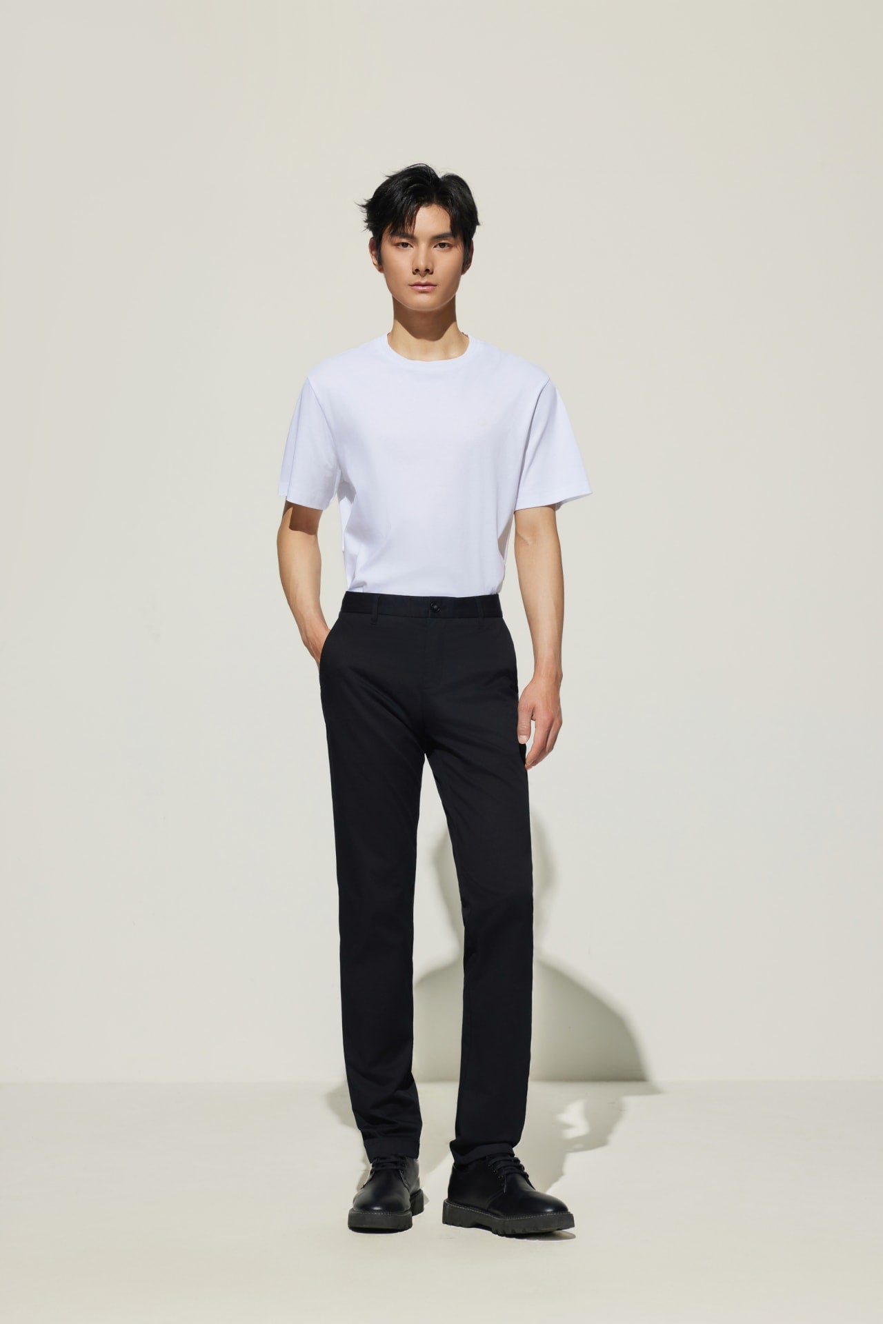 Cotton Blend Extra Slim Fit Twill Casual Pants
