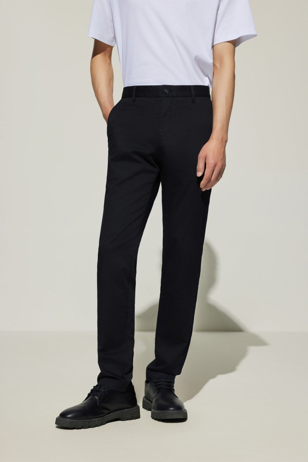 Cotton Blend Extra Slim Fit Twill Casual Pants