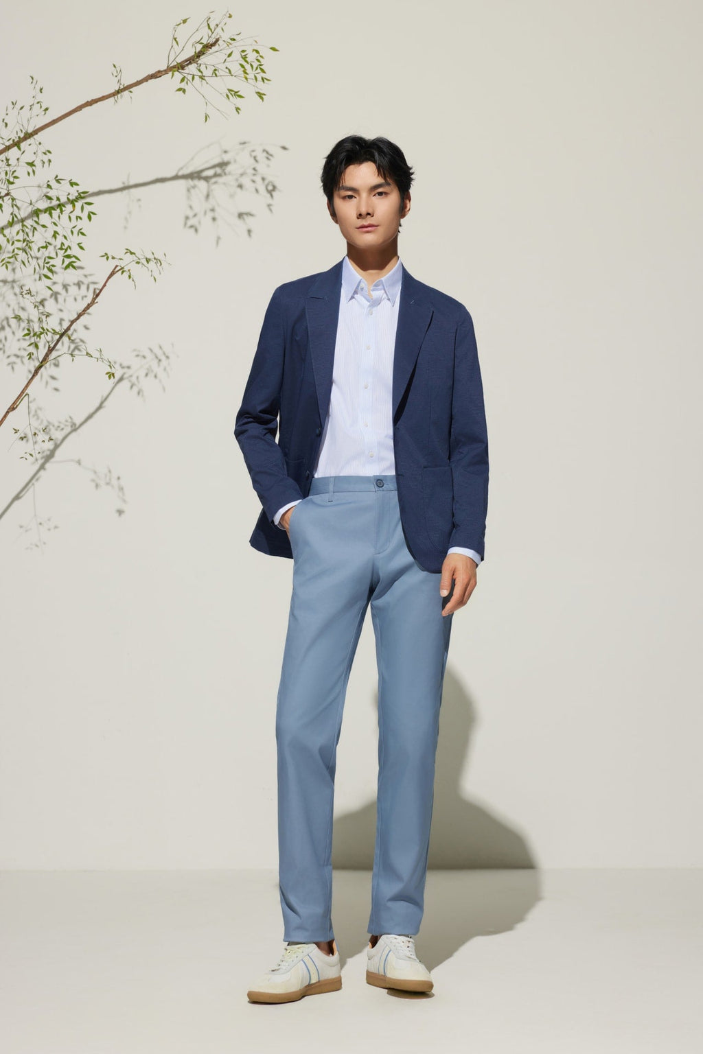 Cotton Blend Extra Slim Fit Twill Casual Pants