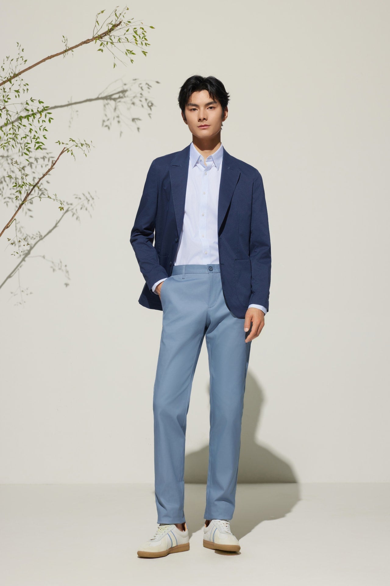 Cotton Blend Extra Slim Fit Twill Casual Pants
