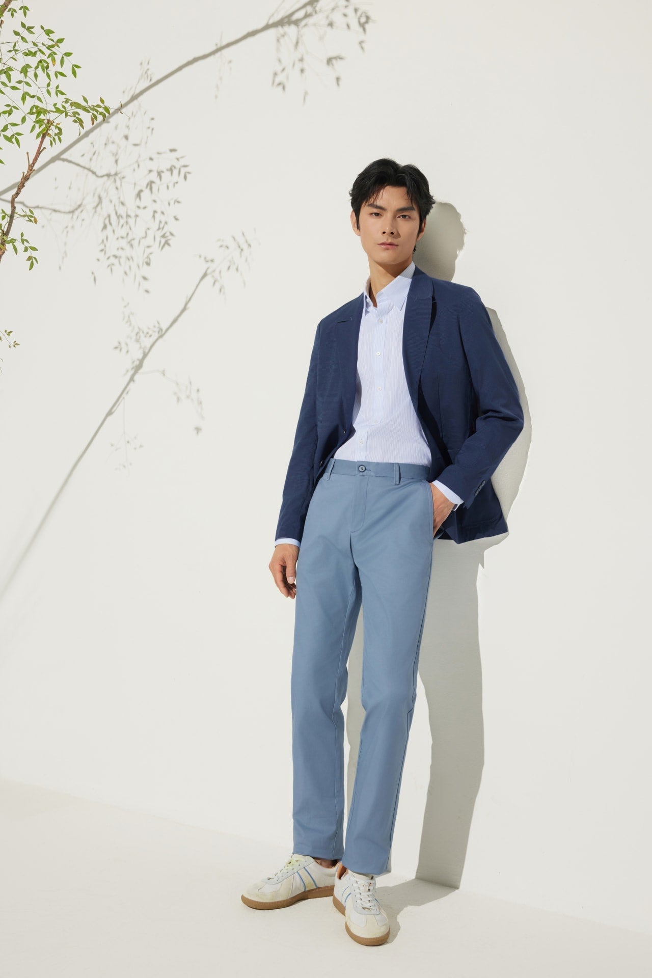 Cotton Blend Extra Slim Fit Twill Casual Pants