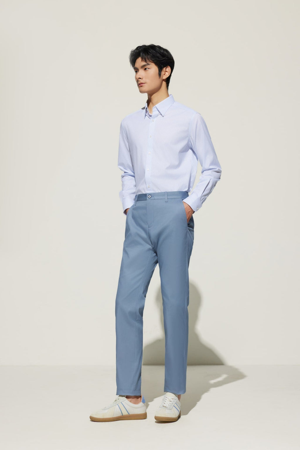 Cotton Blend Extra Slim Fit Twill Casual Pants