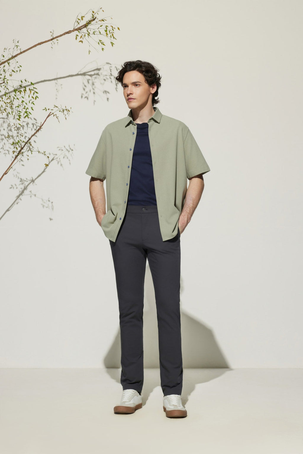 Multi-Way Stretch  Extra Slim Fit Twill Casual Pants