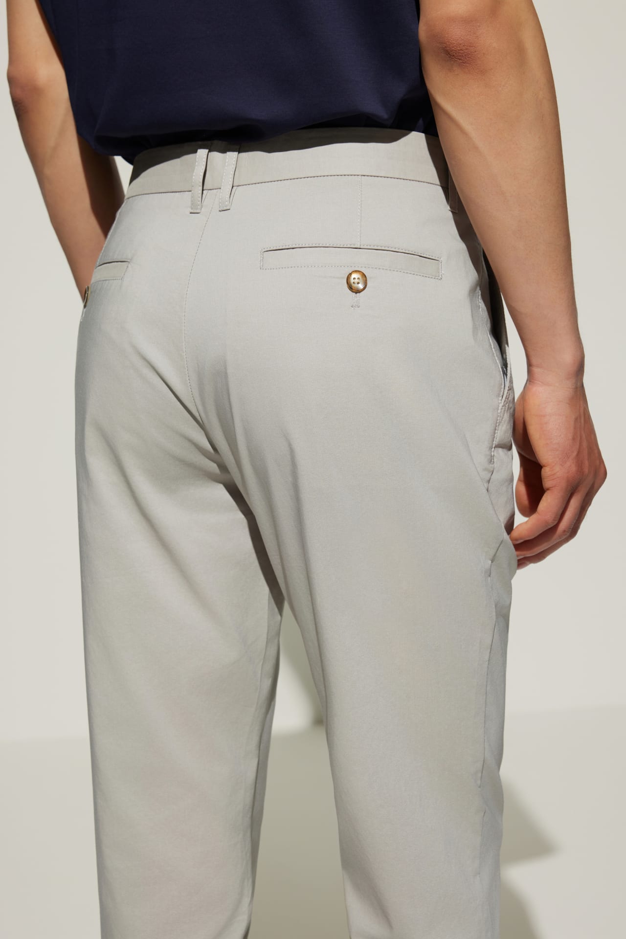 Cotton Blend Slim Tapered Fit Dobby Casual Pants
