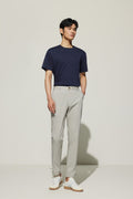 Cotton Blend Slim Tapered Fit Dobby Casual Pants