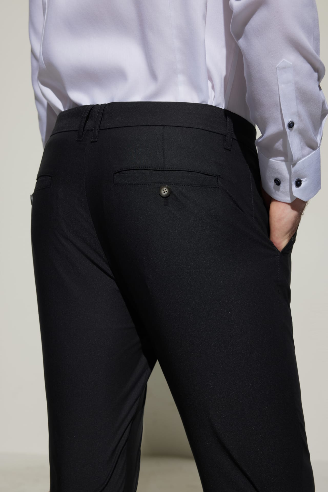 Cotton Blend Slim Tapered Fit Dobby Casual Pants