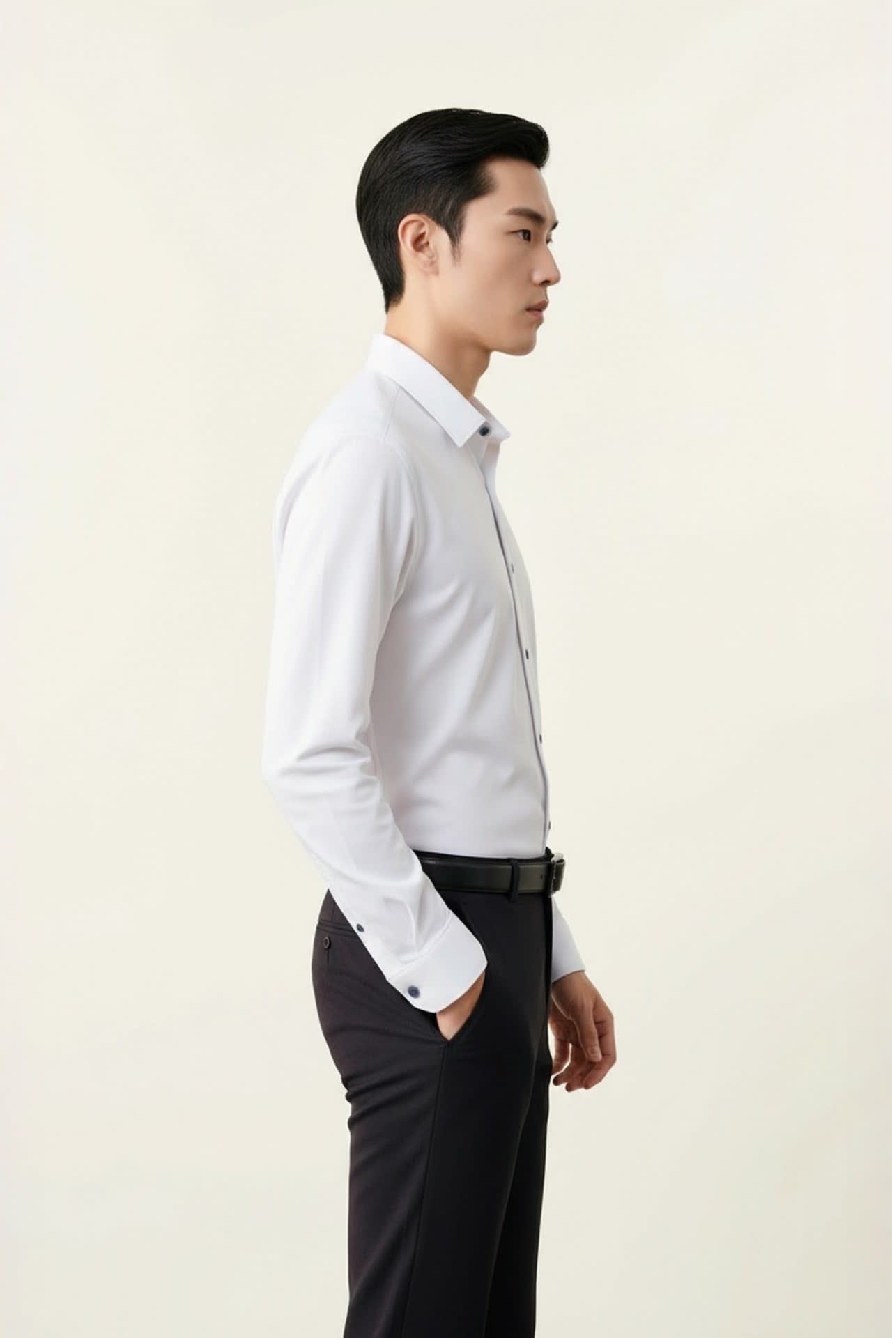 Non-Iron Dry Multi-Way Stretch Poplin Slim Fit Long Sleeve Shirt