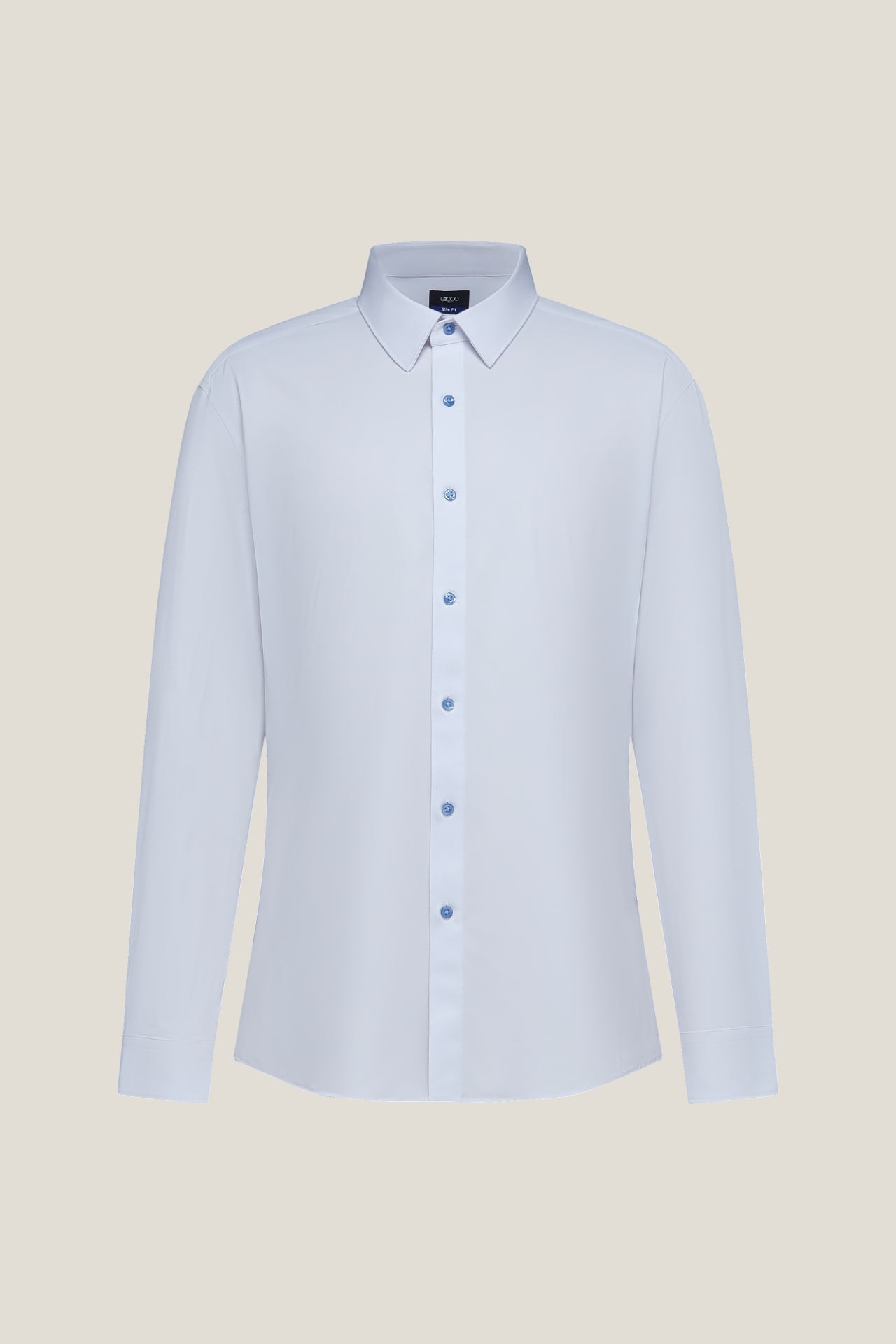 Non-Iron Dry Multi-Way Stretch Poplin Slim Fit Long Sleeve Shirt