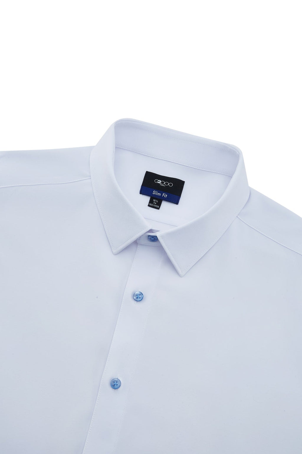 Non-Iron Dry Multi-Way Stretch Poplin Slim Fit Long Sleeve Shirt