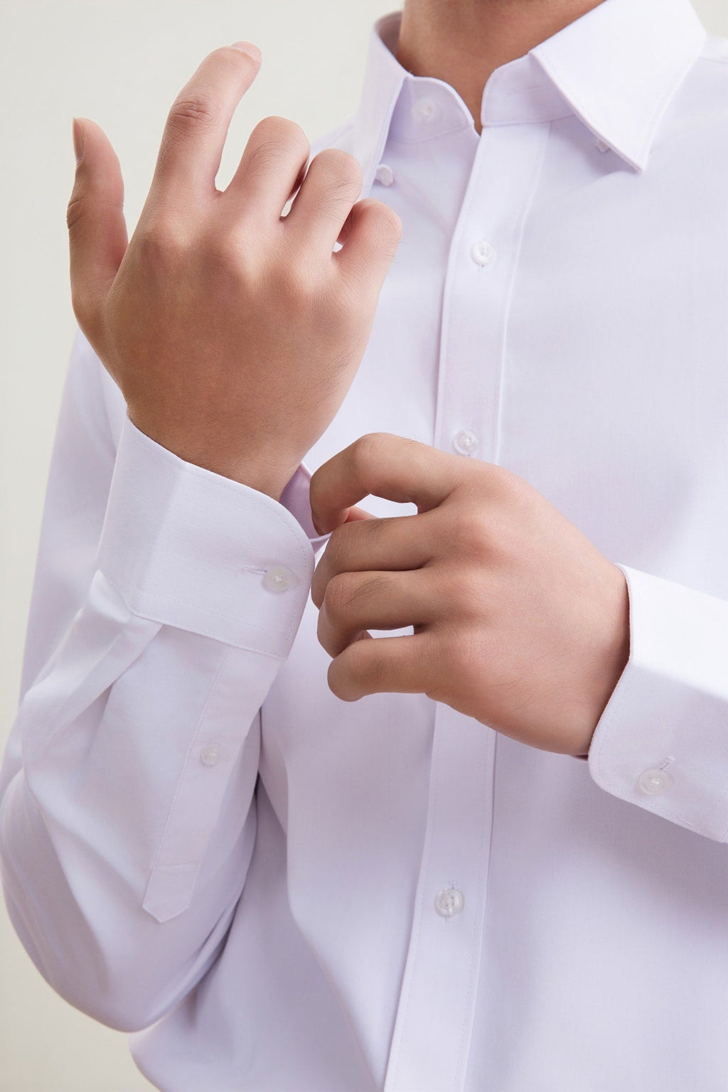Easy Care Opaque Anti UV Fine Twill Smart Fit Long Sleeve Shirt