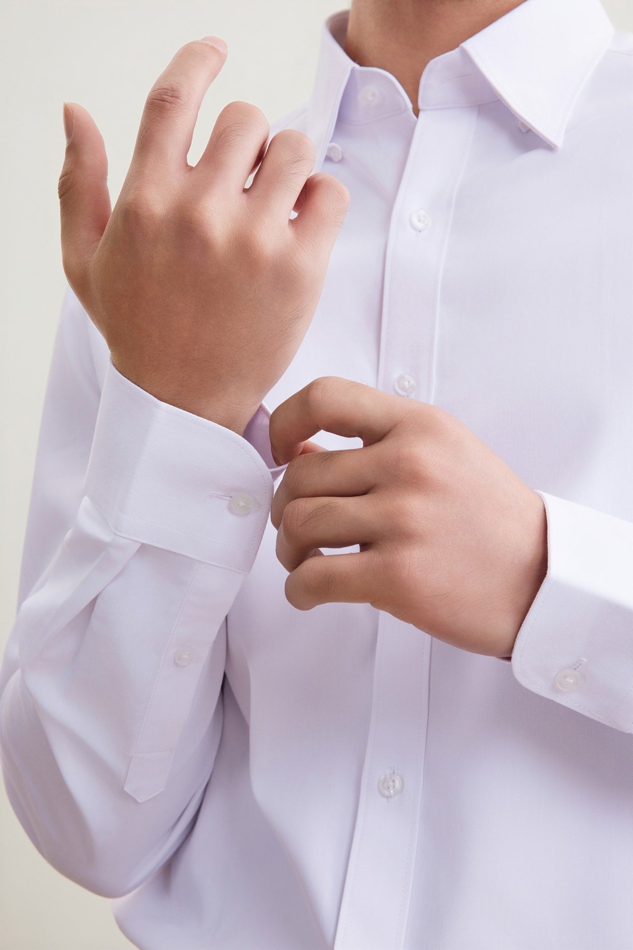 Easy Care Opaque Anti UV Fine Twill Smart Fit Long Sleeve Shirt