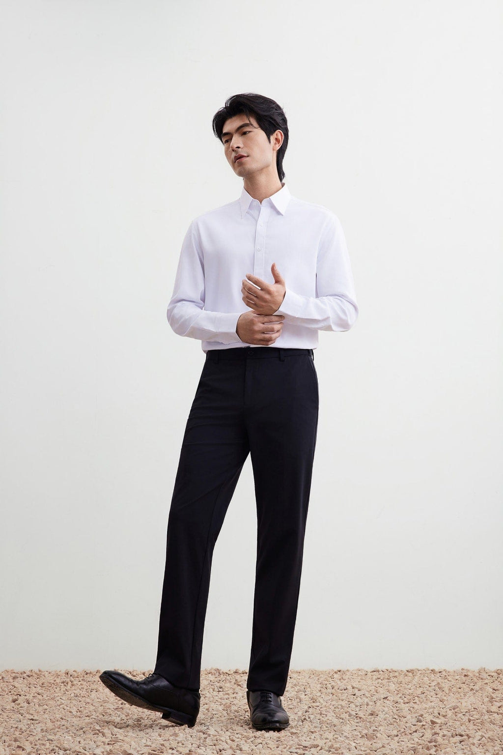 Easy Care Opaque Anti UV Fine Twill Smart Fit Long Sleeve Shirt