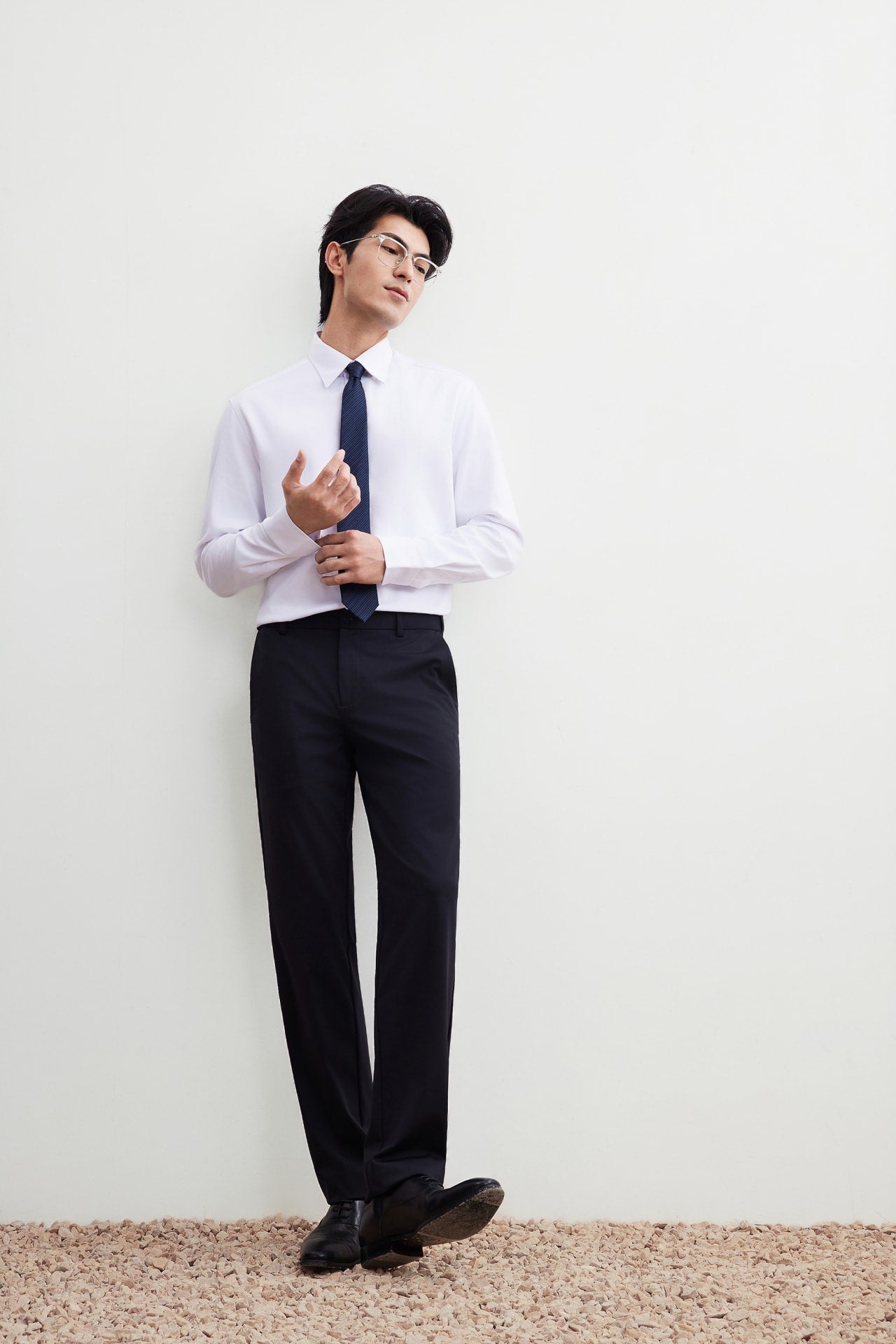 Easy Care Opaque Anti UV Fine Twill Smart Fit Long Sleeve Shirt