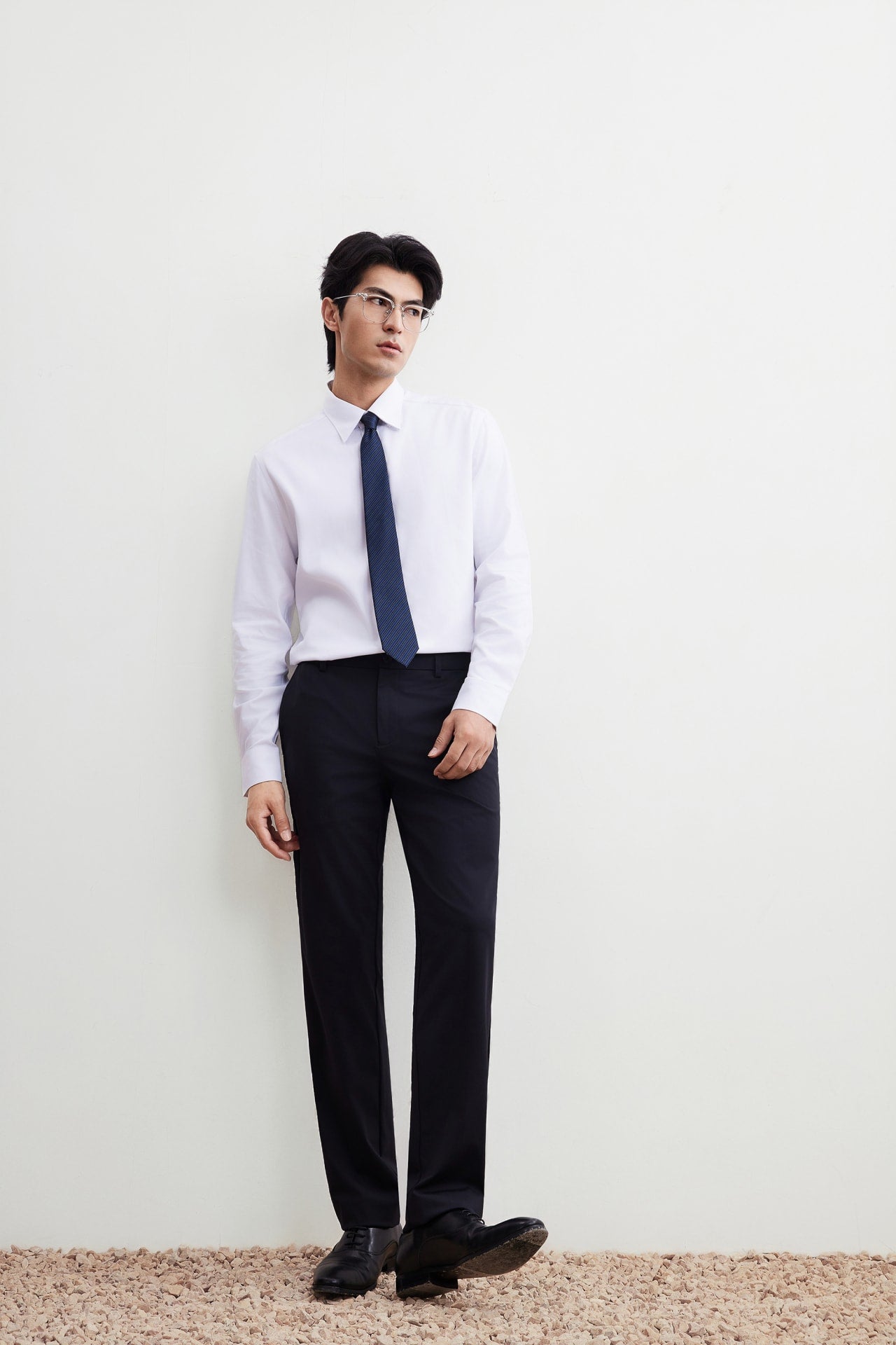 Easy Care Opaque Anti UV Fine Twill Smart Fit Long Sleeve Shirt