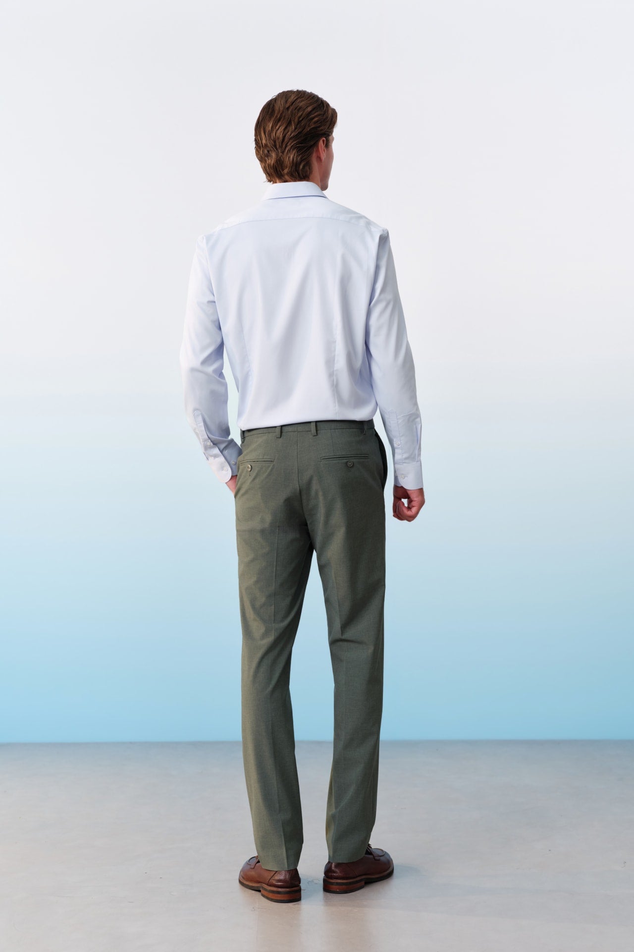 Easy Care Opaque Anti UV Fine Twill Smart Fit Long Sleeve Shirt