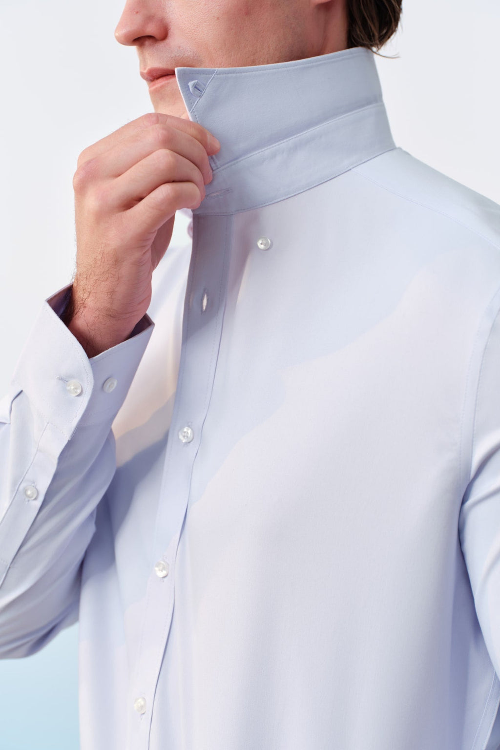 Easy Care Opaque Anti UV Fine Twill Smart Fit Long Sleeve Shirt