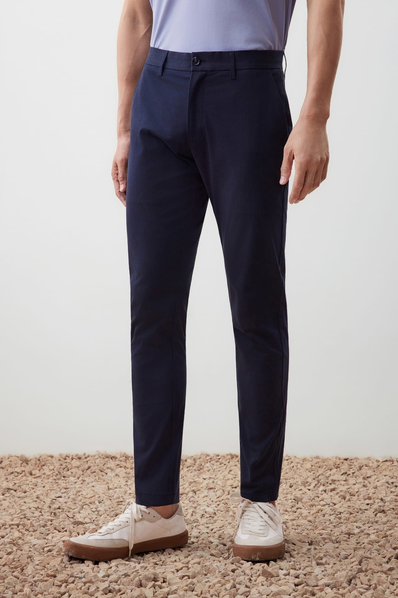 Warm Weave Cotton Blend Wide Fit Sueded Twill Casual Pants
