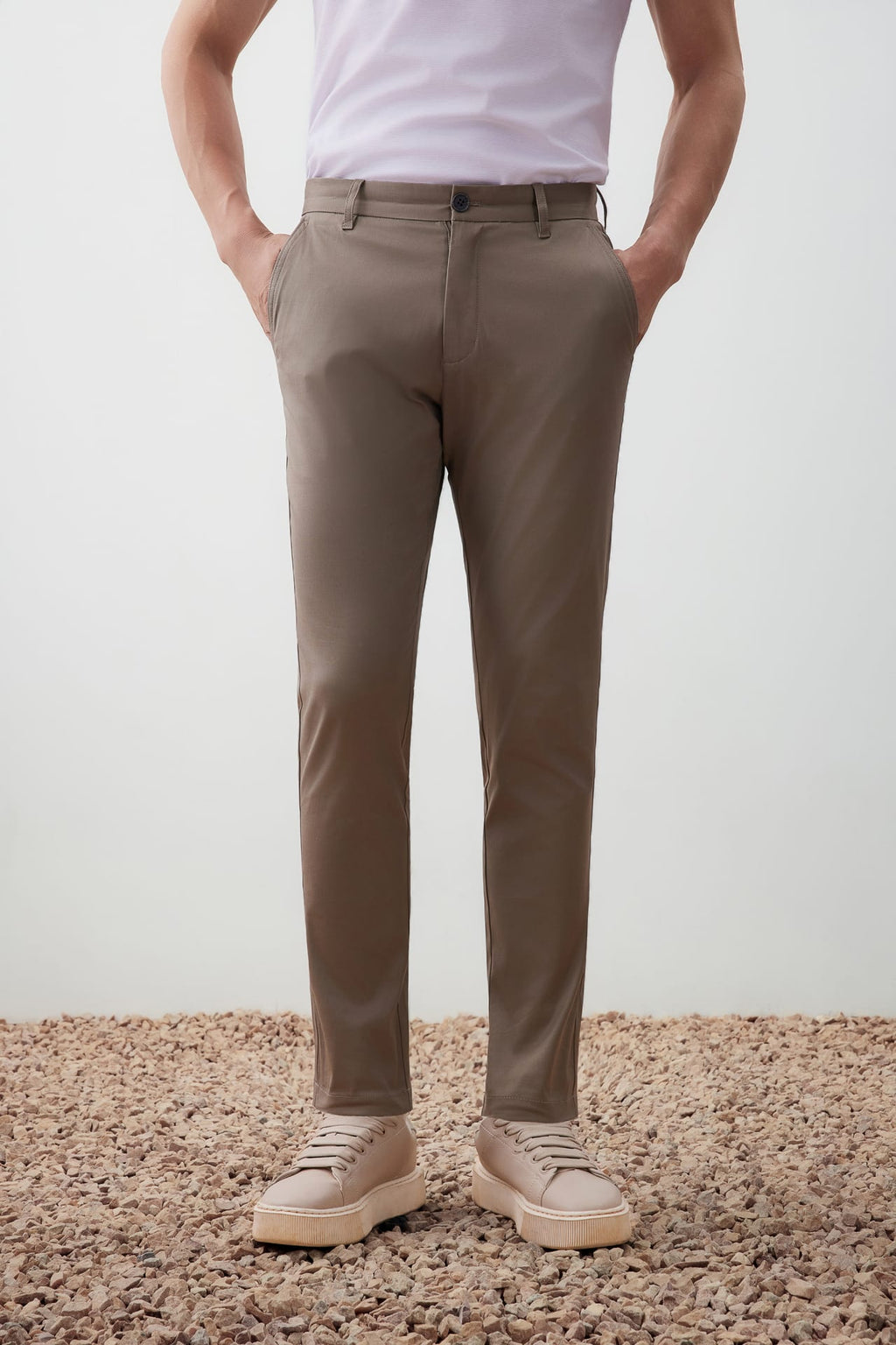 Cotton Blend Extra Slim Fit Twill Casual Pants