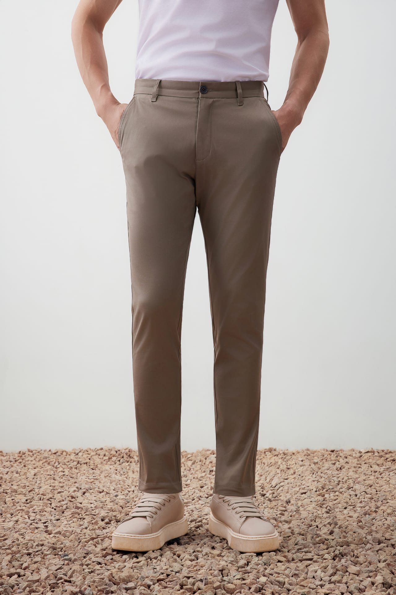Cotton Blend Extra Slim Fit Twill Casual Pants