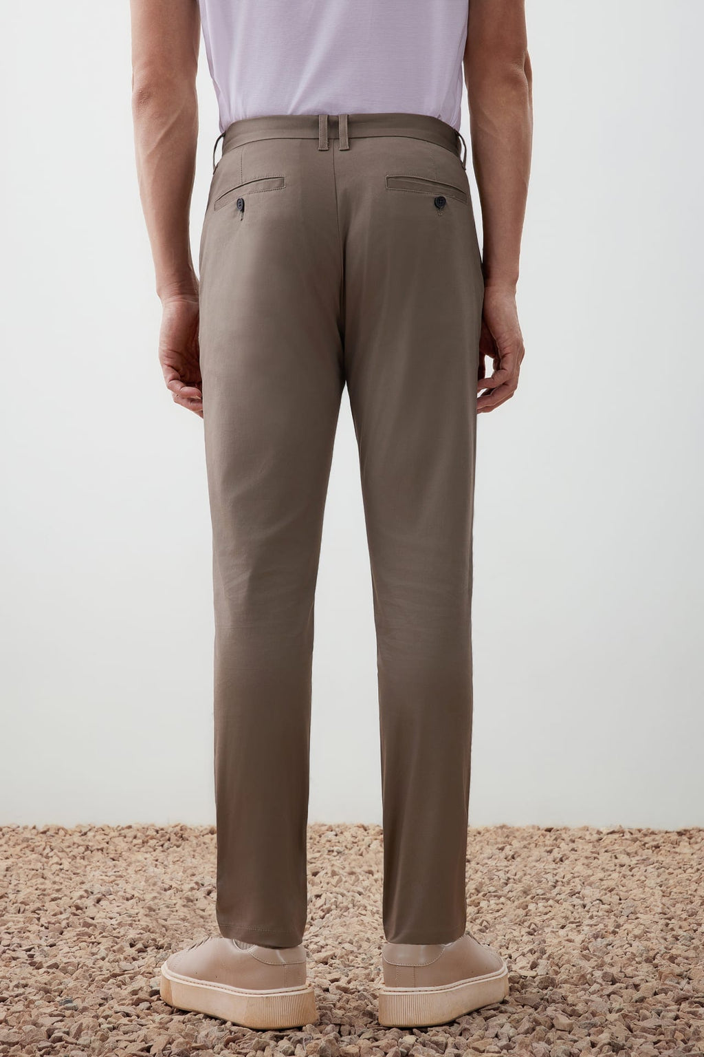 Cotton Blend Extra Slim Fit Twill Casual Pants