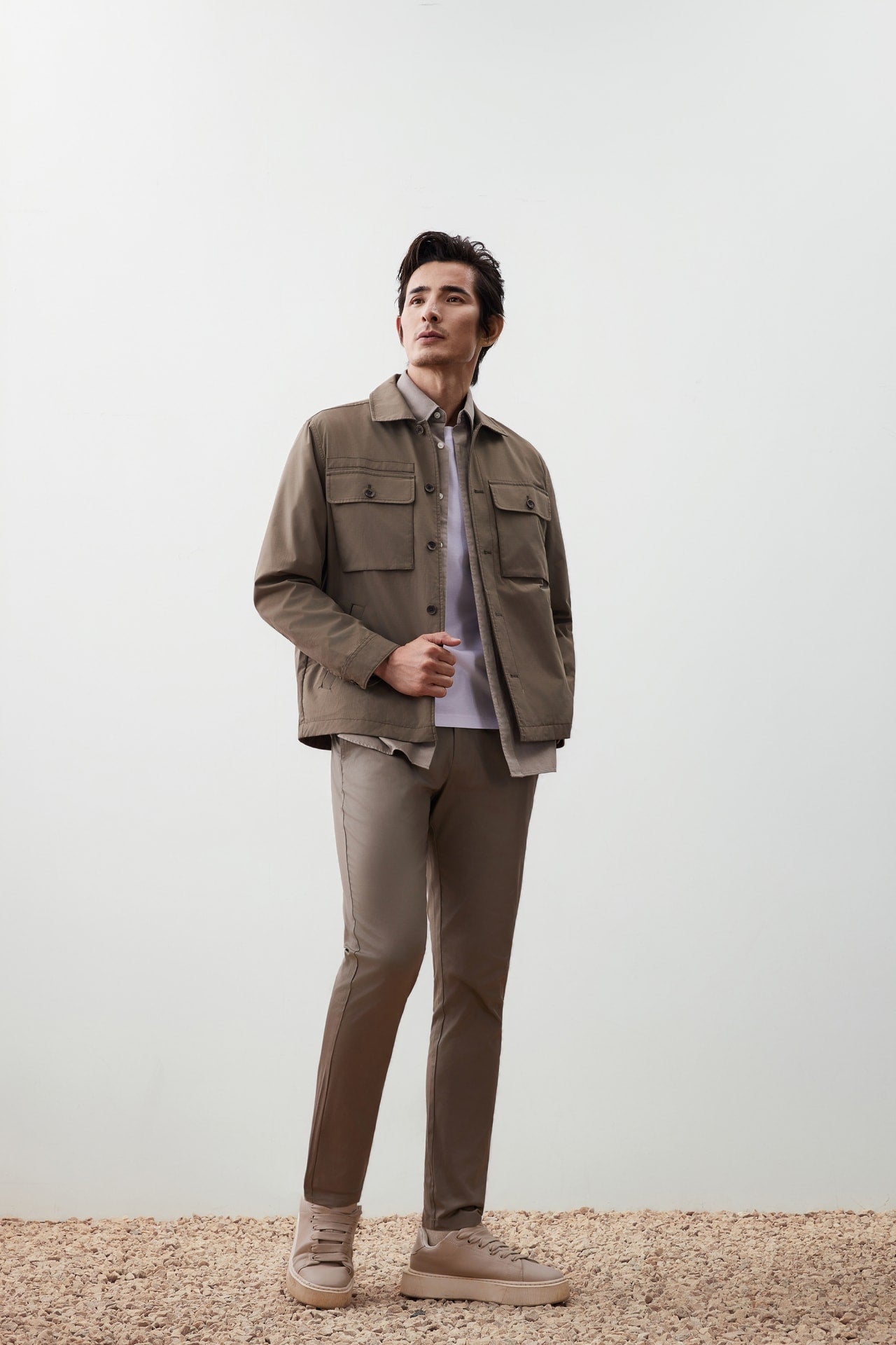 Cotton Blend Extra Slim Fit Twill Casual Pants