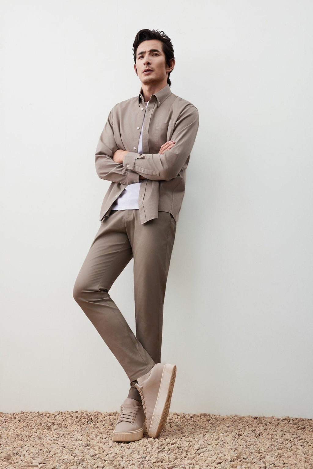 Cotton Blend Extra Slim Fit Twill Casual Pants