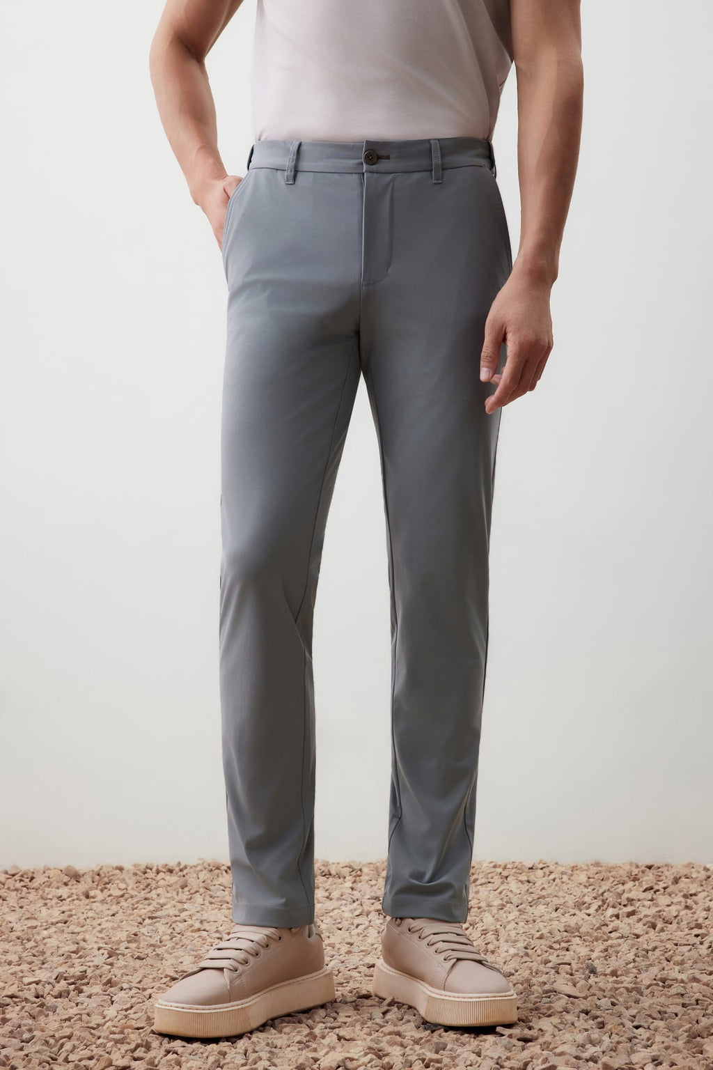 Effortless Motion Multi-Way Stretch Poly Knit Ottoman Slim Tapered Fit Casual Pants