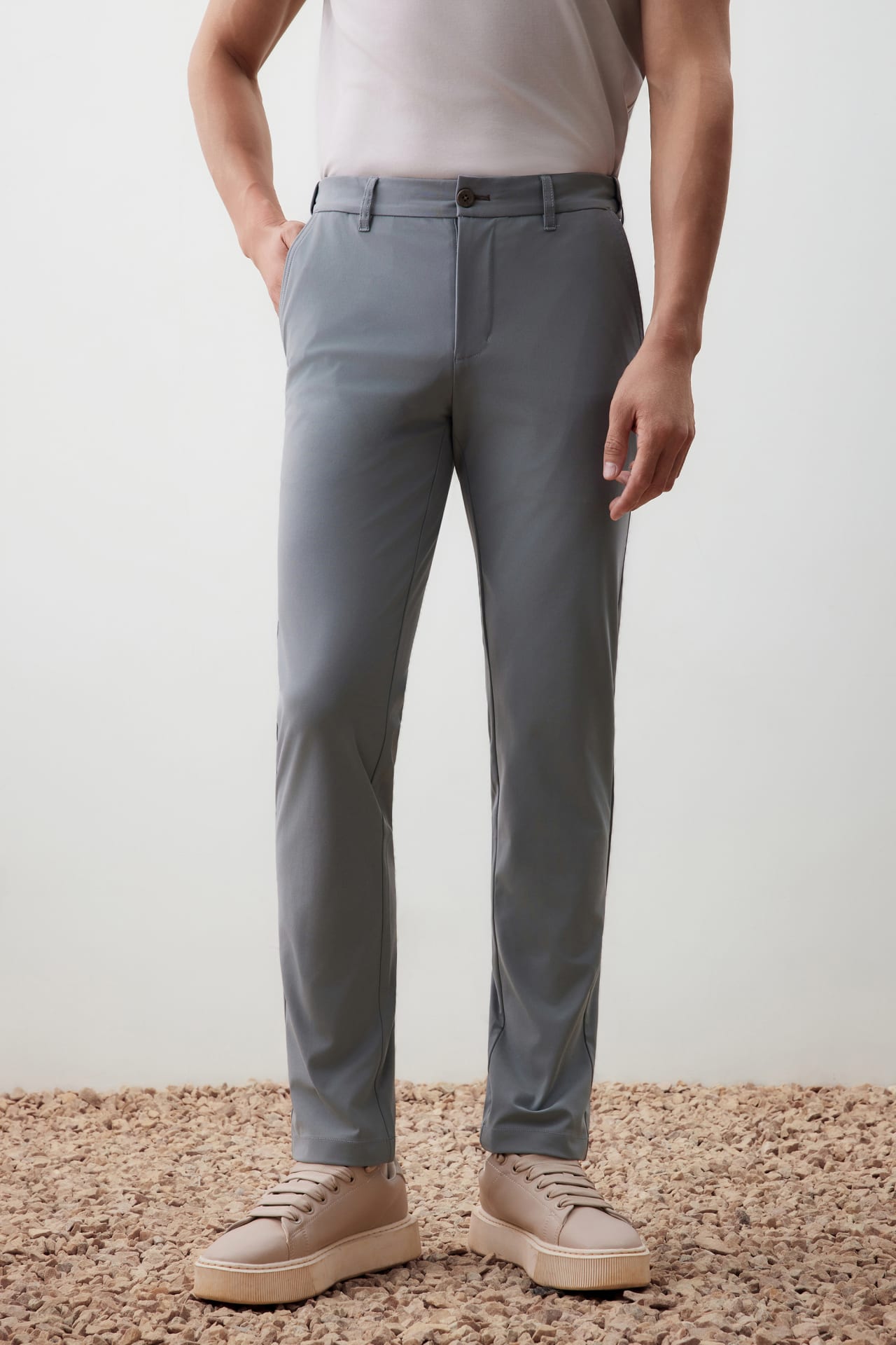 Effortless Motion Multi-Way Stretch Poly Knit Ottoman Slim Tapered Fit Casual Pants