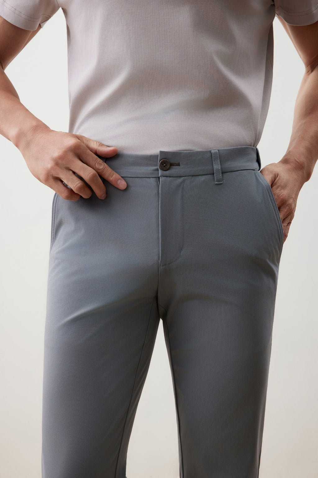 Effortless Motion Multi-Way Stretch Poly Knit Ottoman Slim Tapered Fit Casual Pants