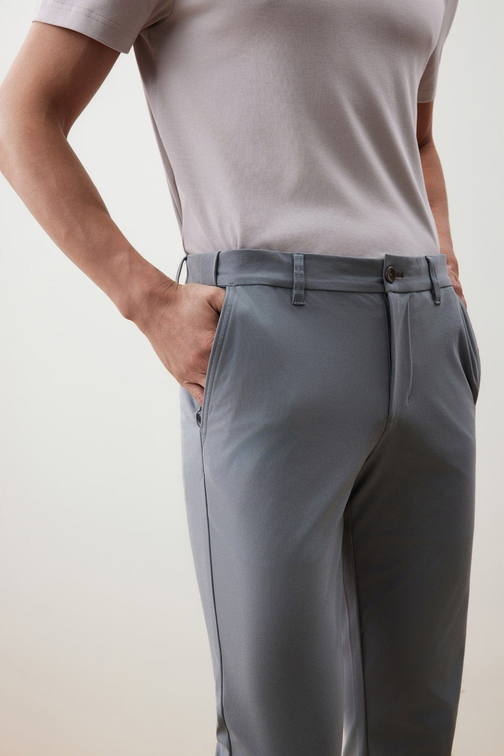 Effortless Motion Multi-Way Stretch Poly Knit Ottoman Slim Tapered Fit Casual Pants