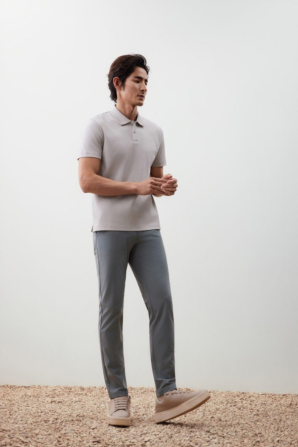 Effortless Motion Multi-Way Stretch Poly Knit Ottoman Slim Tapered Fit Casual Pants