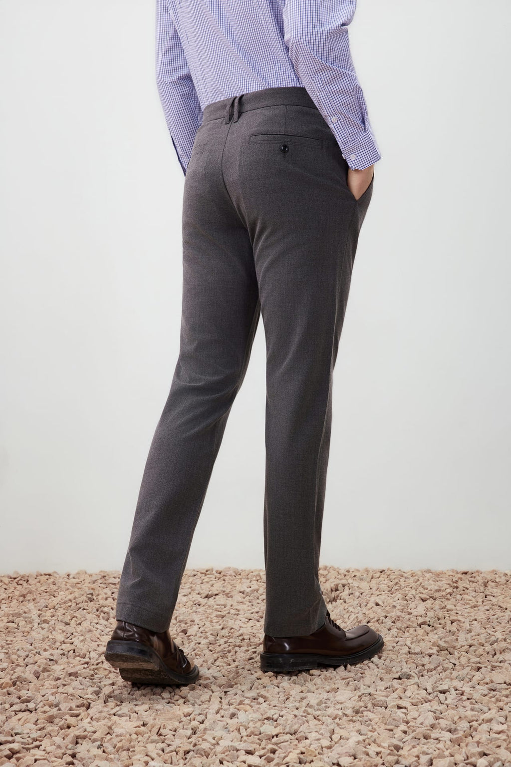 Brushed Hand-Feel Slim Tapered Fit Casual Pants