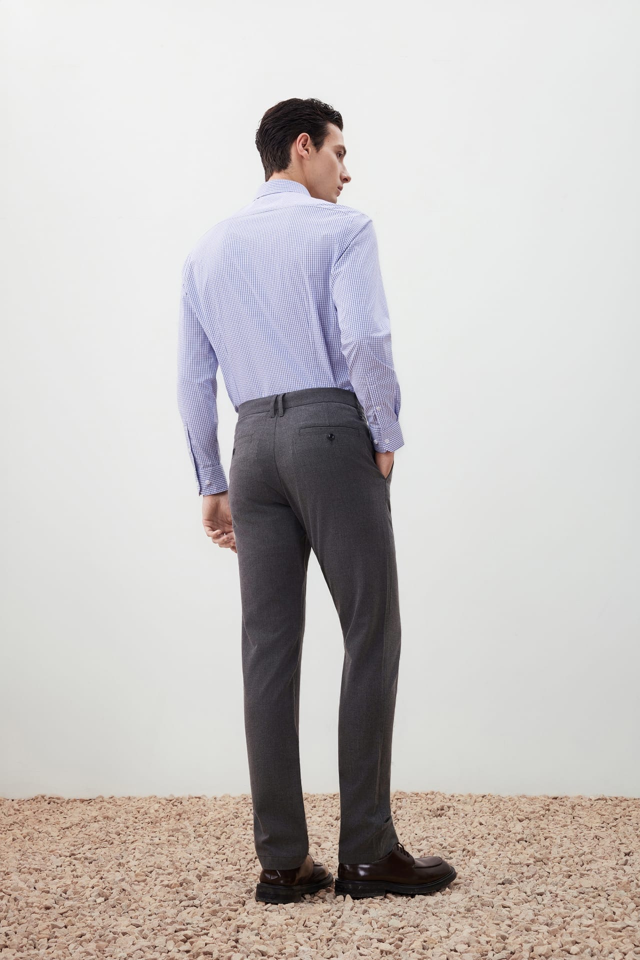 Brushed Hand-Feel Slim Tapered Fit Casual Pants