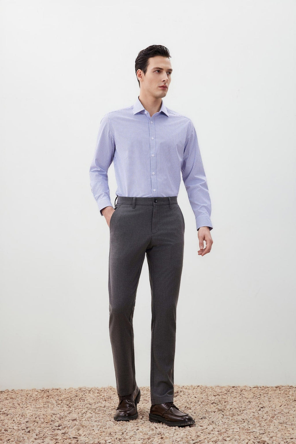 Brushed Hand-Feel Slim Tapered Fit Casual Pants