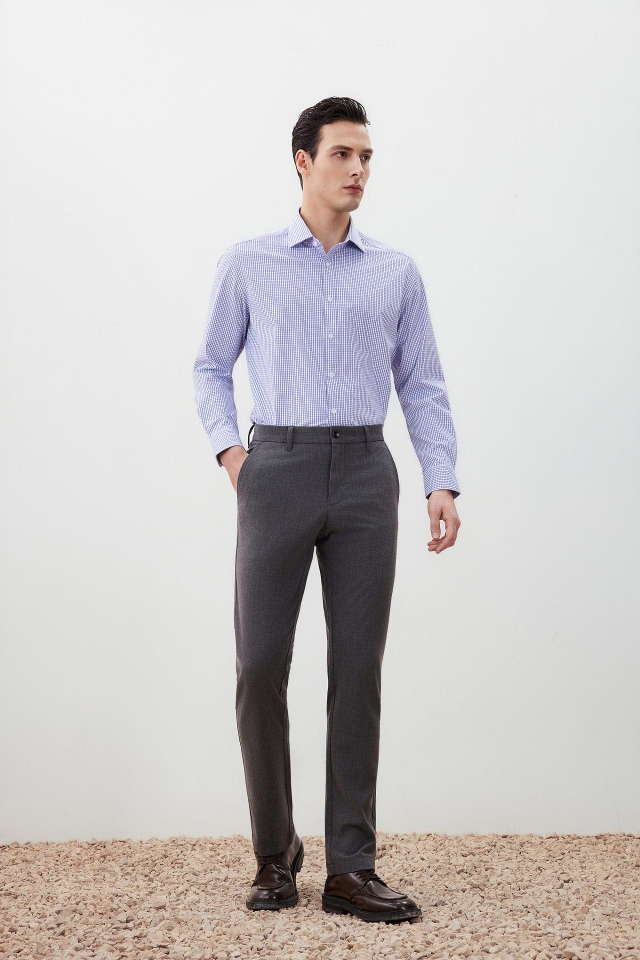 Brushed Hand-Feel Slim Tapered Fit Casual Pants