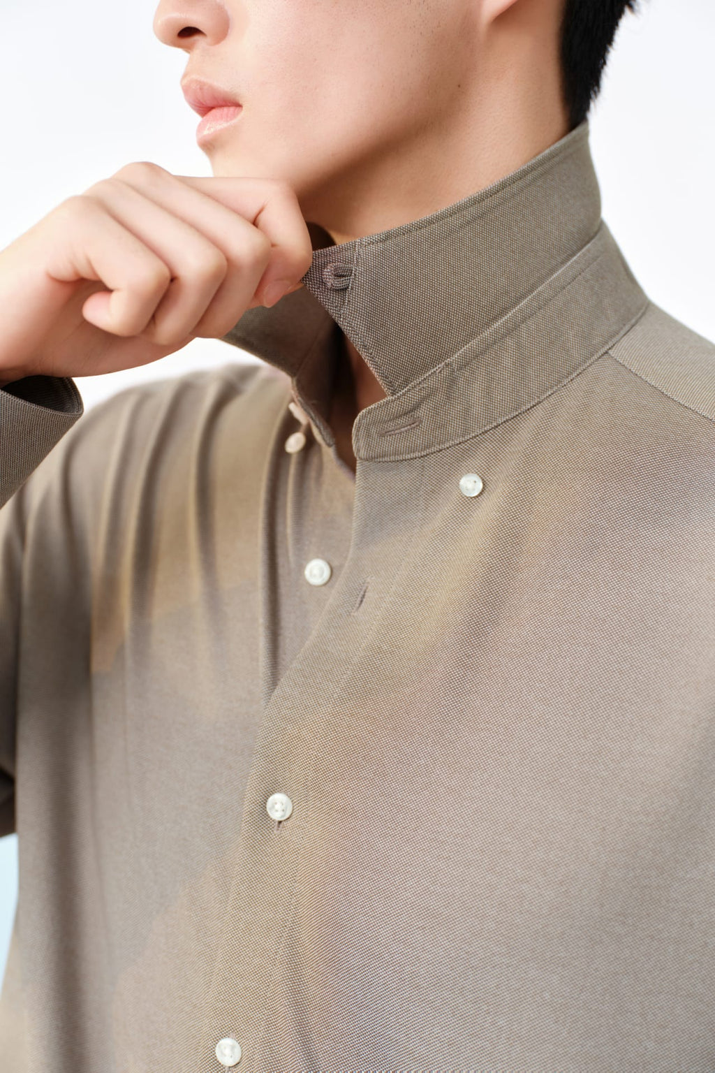 Easy Iron Cotton Knit Smart Fit Long Sleeve Shirt