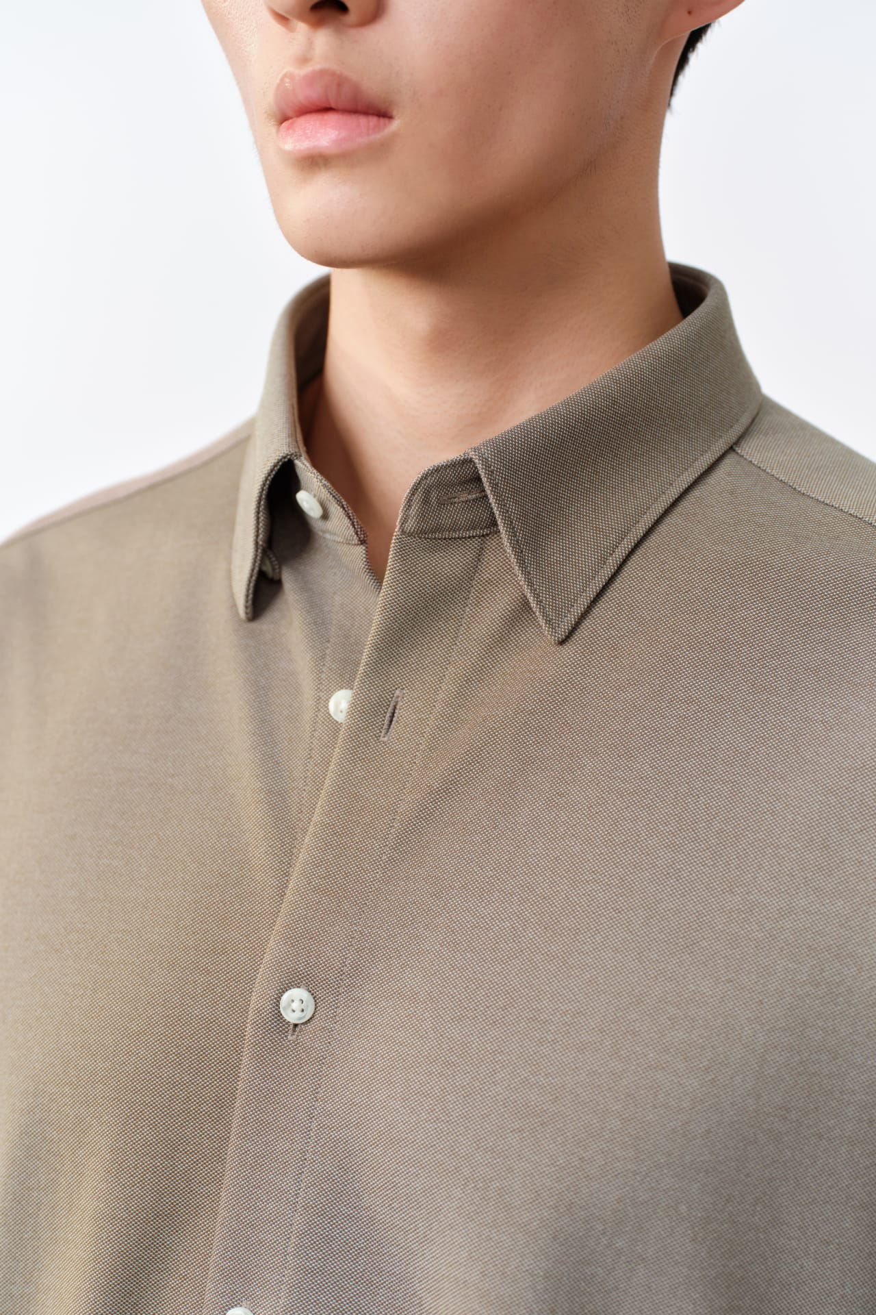 Easy Iron Cotton Knit Smart Fit Long Sleeve Shirt